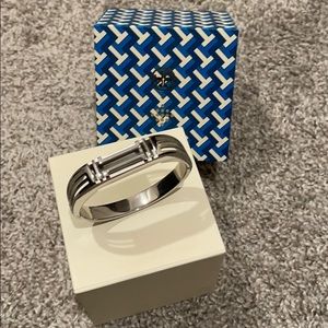 Tory Burch tory silver x Fit Bit hinged bracelet
